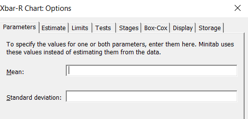 Chart Options > Parameters